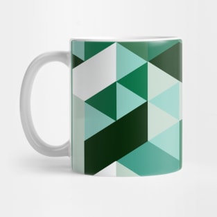 Distorted Geometric Art in Greens Mug